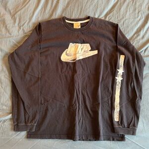 Vintage 00s Nike Long Sleeve Shirt Silver Tag Size Medium Y2K Sleeve Hit